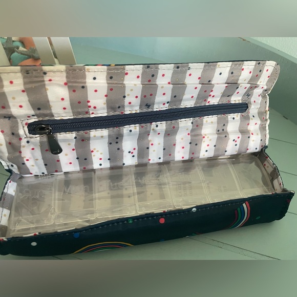 🌈 💙 NWT Lug Choo Choo Pill Organizer in Rainbow Navy 🌈💙 - Picture 4 of 8